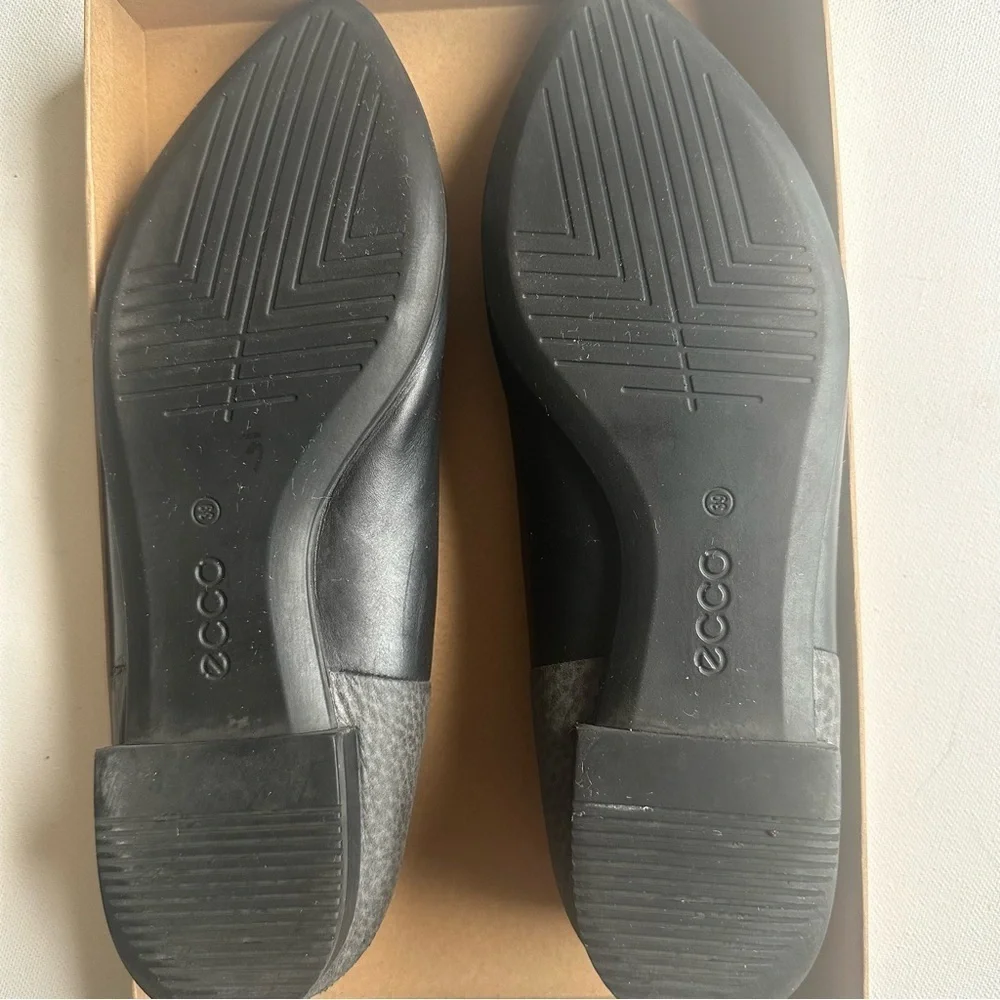 ECCO‎ Womens size Black Leather Pointed Toe Flats